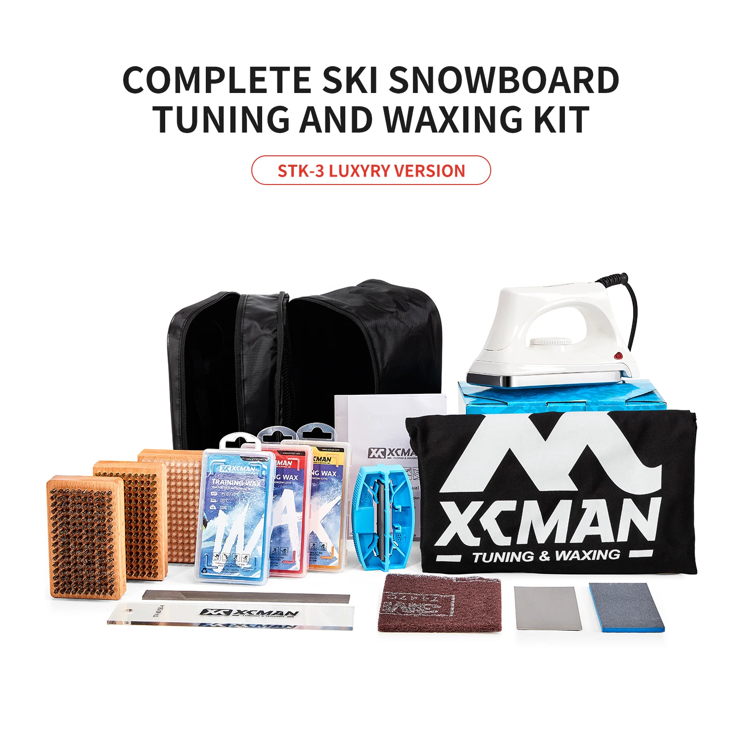 Tuning And Waxing Kit With Waxing Iron,universal Wax,edge Tuner,brush,wax Scraper,ptex