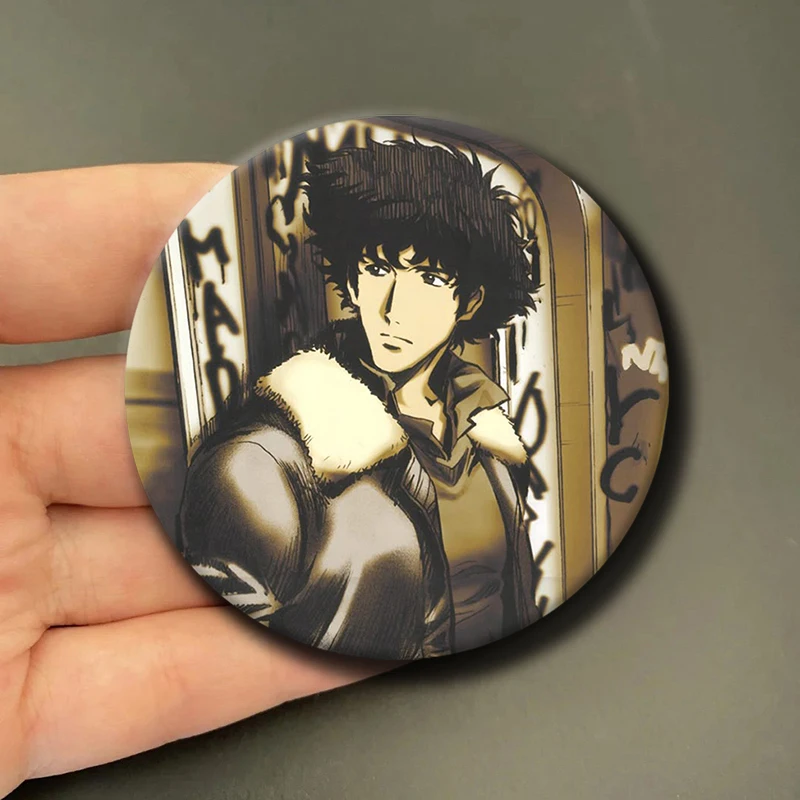 Фото 58 мм персонаж аниме C-cowboy B-Bebop Spike Spiegel значки броши креативные булавки для одежды шляпа рюкзак подарочные аксессуары №2