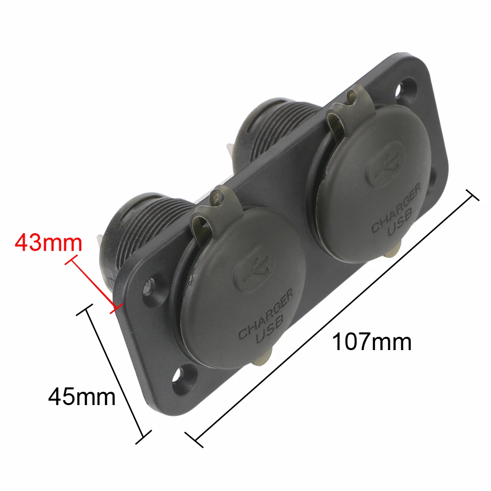 

Power Adapter Socket Waterproof Dual QC 3.0 USB & PD Charger Car Charger Socket 12-24V Outlet Panel 36W