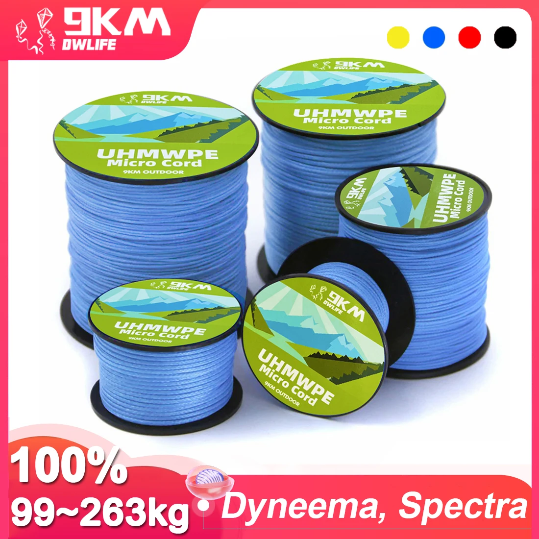 Леска для кайтсерфинга UHMWPE, 9 км, 45-340 кг