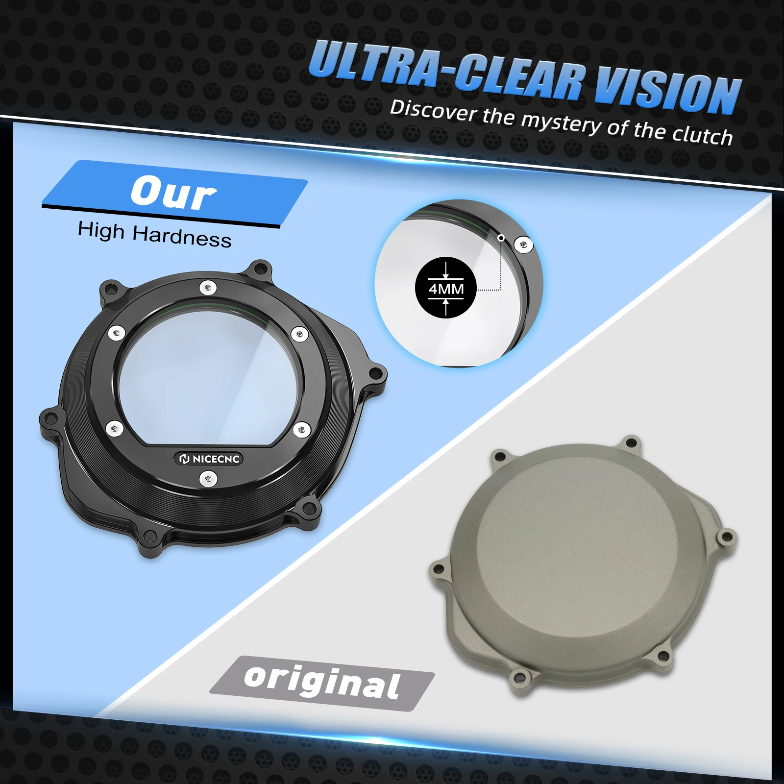 ATV для Honda Прозрачная крышка сцепления двигателя 11351-HP1-670 TRX450ER 2006-2014 TRX 450R 2004-2008