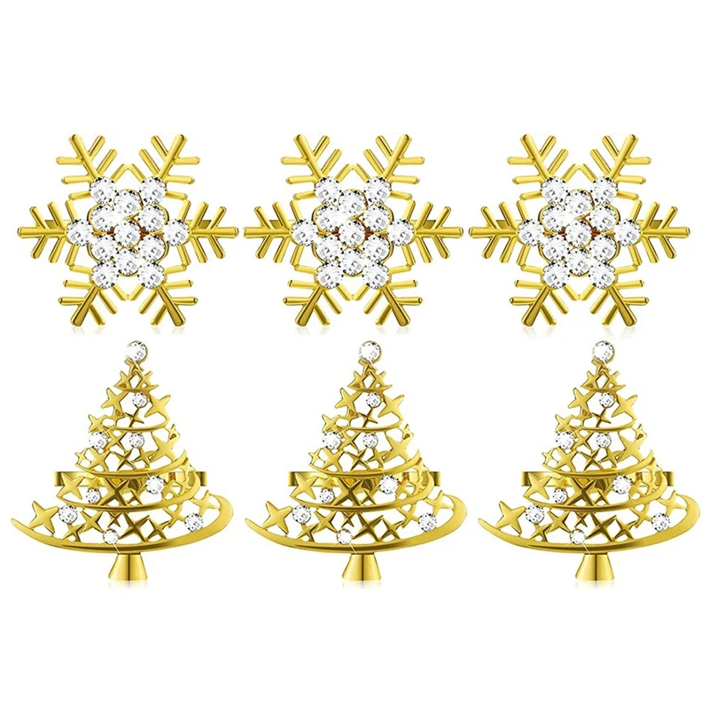 

Snowflake Napkin Ring Christmas Tree Napkin Rings Holder Ring Buckle Christmas Metal Serviette Ring Holder Buckle