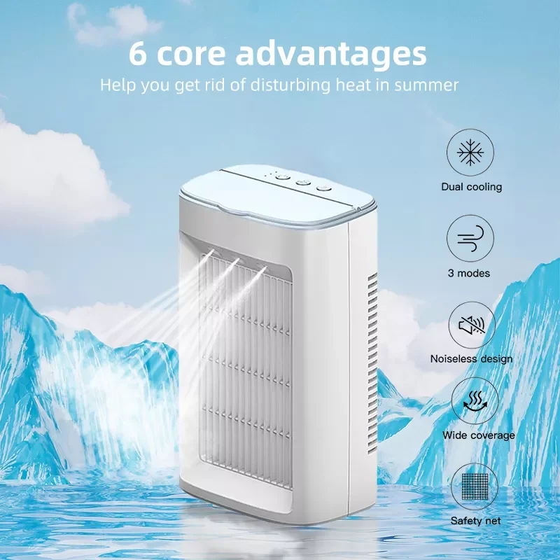 

2022 Air Cooler Multifunction Mini Fan USB Fan Water Spray Mist Portable Fan Air Conditioner Humidifier Fan for Home