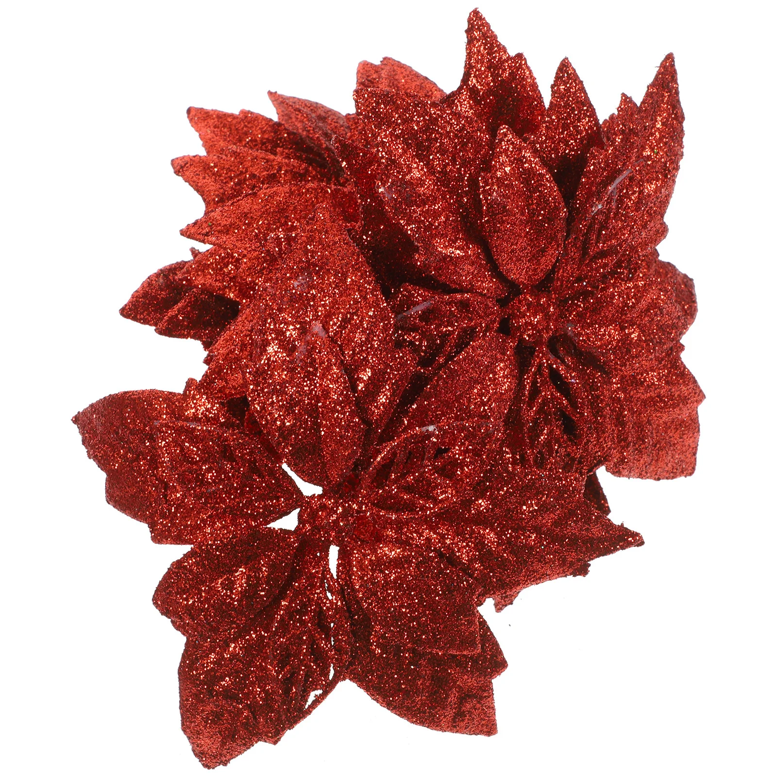 

Artificial Xmas Flower Christmas Tree Flowers Glitter Poinsettia Decor Decorative Decorations