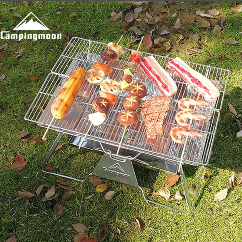 Открытый пикник барбекю гриль стойка Campingmoon MT-3 большая портативная угольная печь