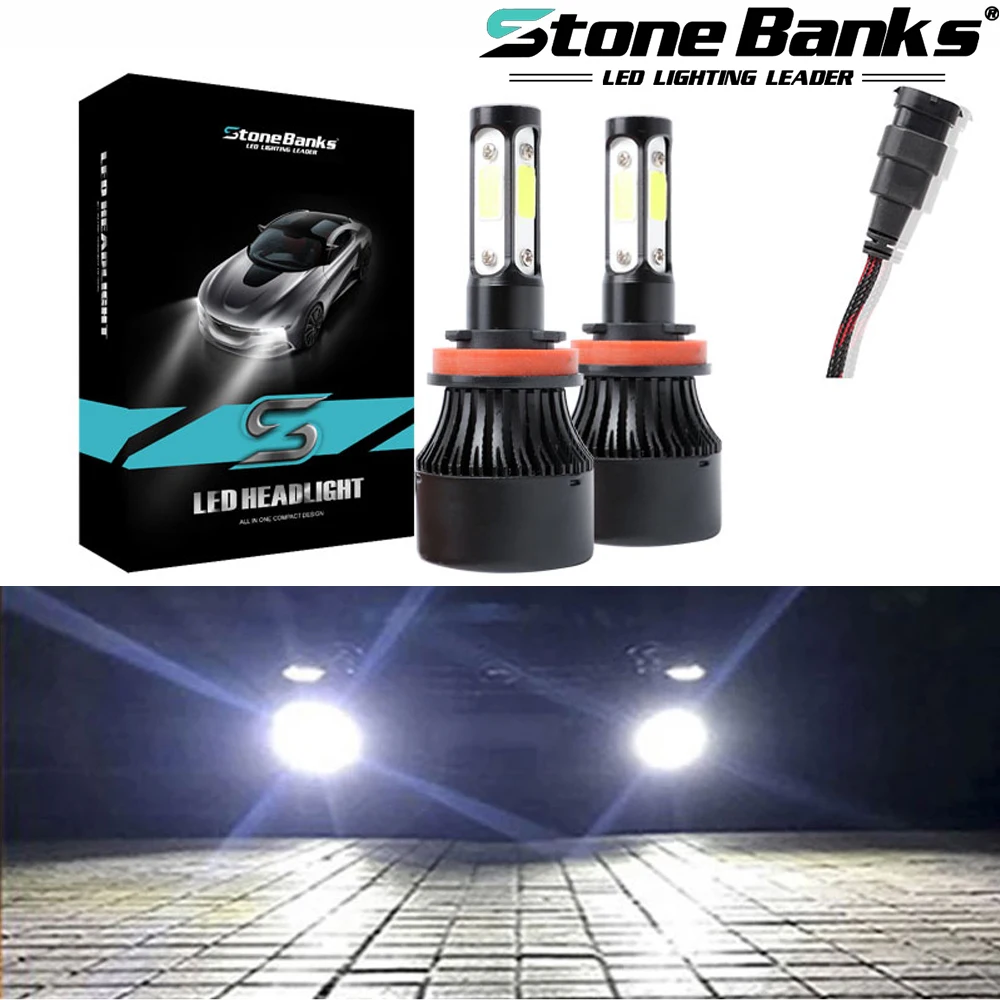 

2Pcs H7 Led Lights 100W 6000K Led 9005 9006 H1 H4 H11 H13 COB Chips Led Car Headlights Conversion Kit Hi/Lo Beam 360°Car Lamps