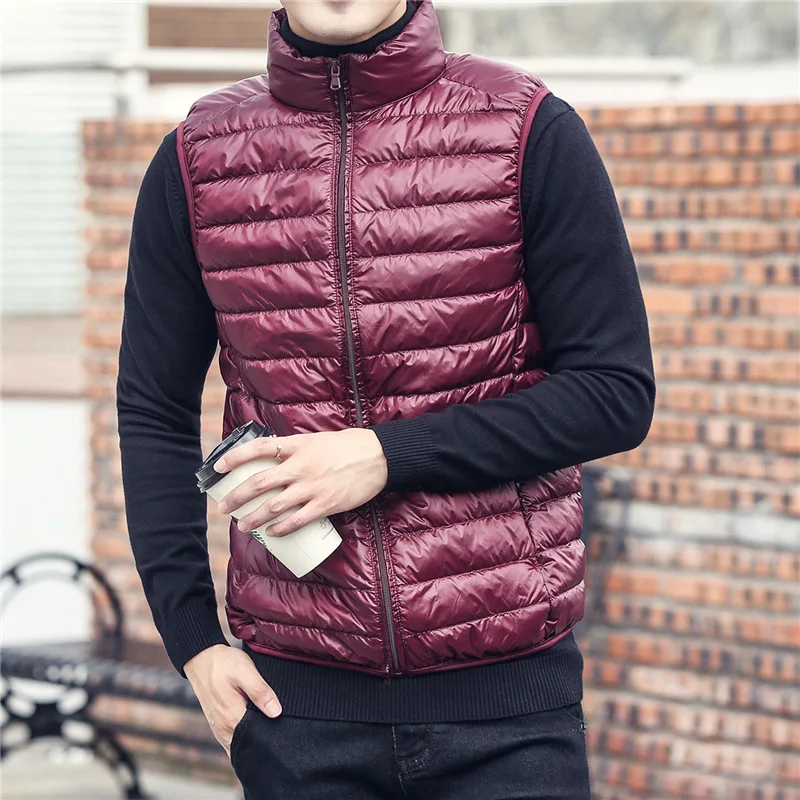 Fashion Brand Men Down Vest Coats New Winter Casual Sleeveless Lightweight Down Duck Vest Coats Male coat men 2022 men vests