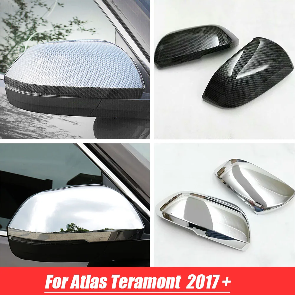 

For Atlas Teramont 2017 2018 2019 2020 ABS Mirror and Carbon fiber Car rearview mirror Cover Trim accessories car styling 2pcs