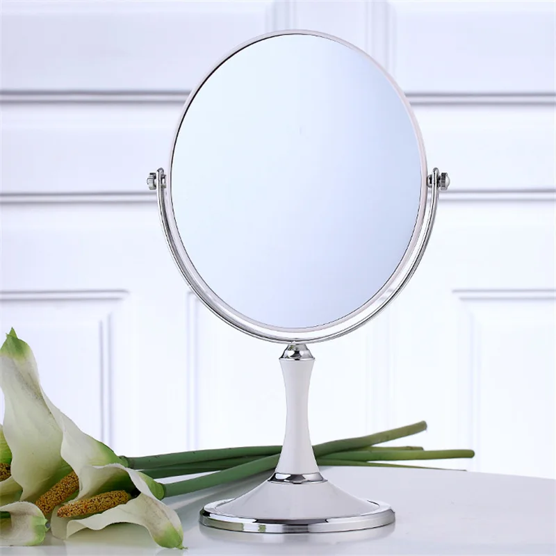 

Double-sided Vanity Mirror 8-inch Large Desktop Mirror European Vanity Mirror 1:2 Magnification Power Desktop Mirror