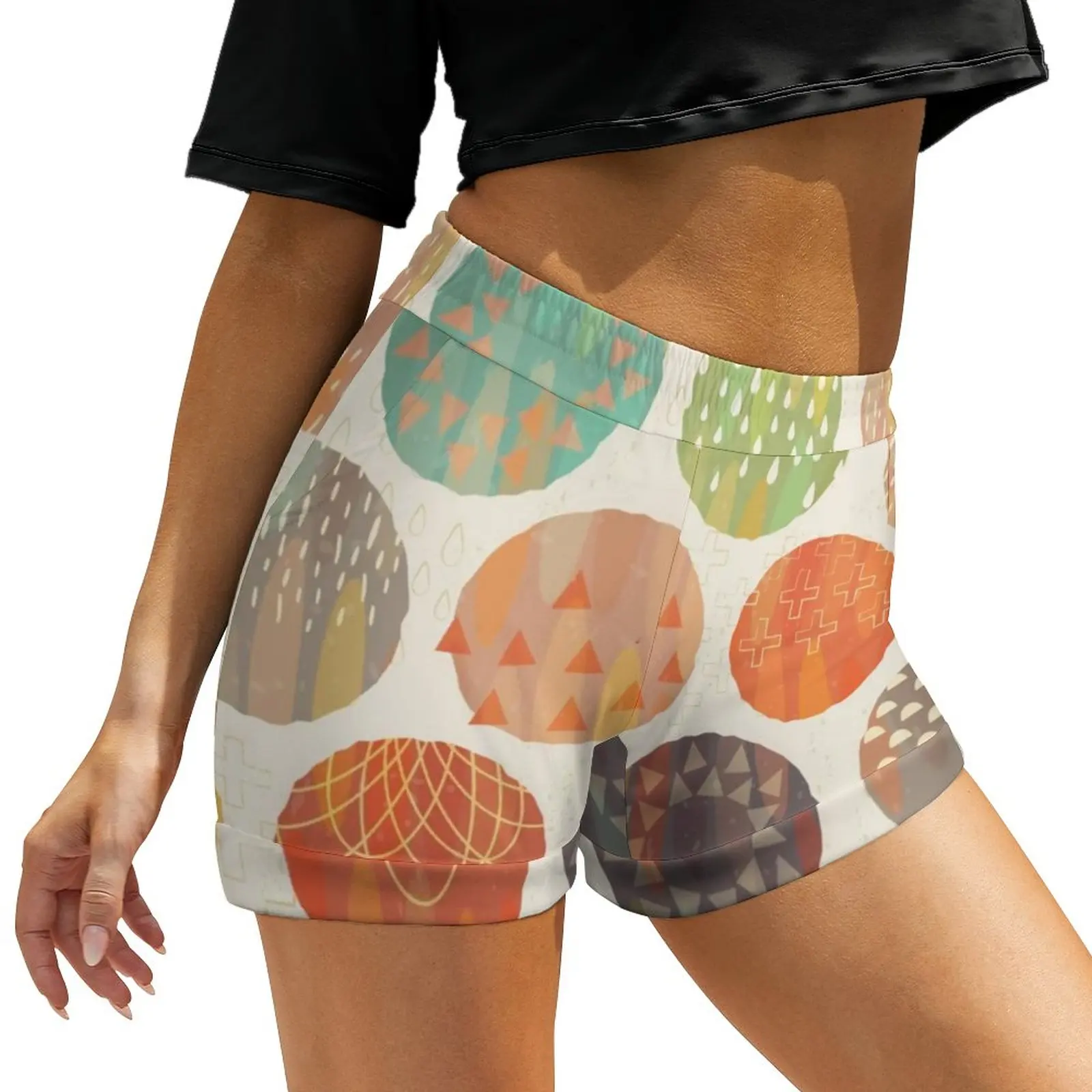 

Nordic Pattern Shorts Celestial Bodies Summer Time Print Shorts Beach Oversized Short Pants Korean Fashion Bottoms Gift Idea