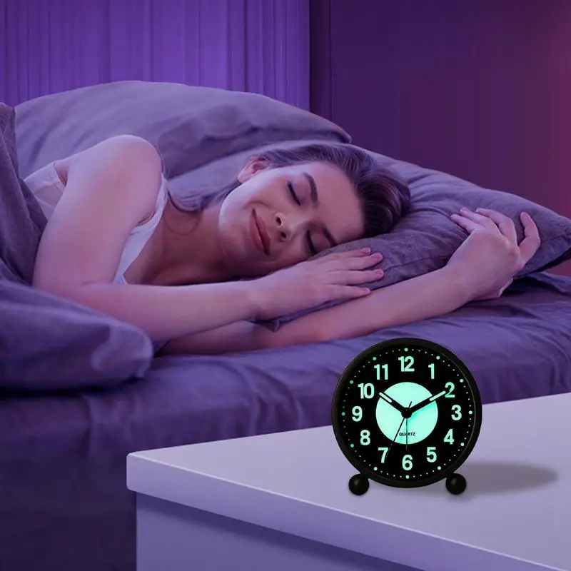 Ночник в стиле ретро будильник с двойным колокольчиком без тикания современный