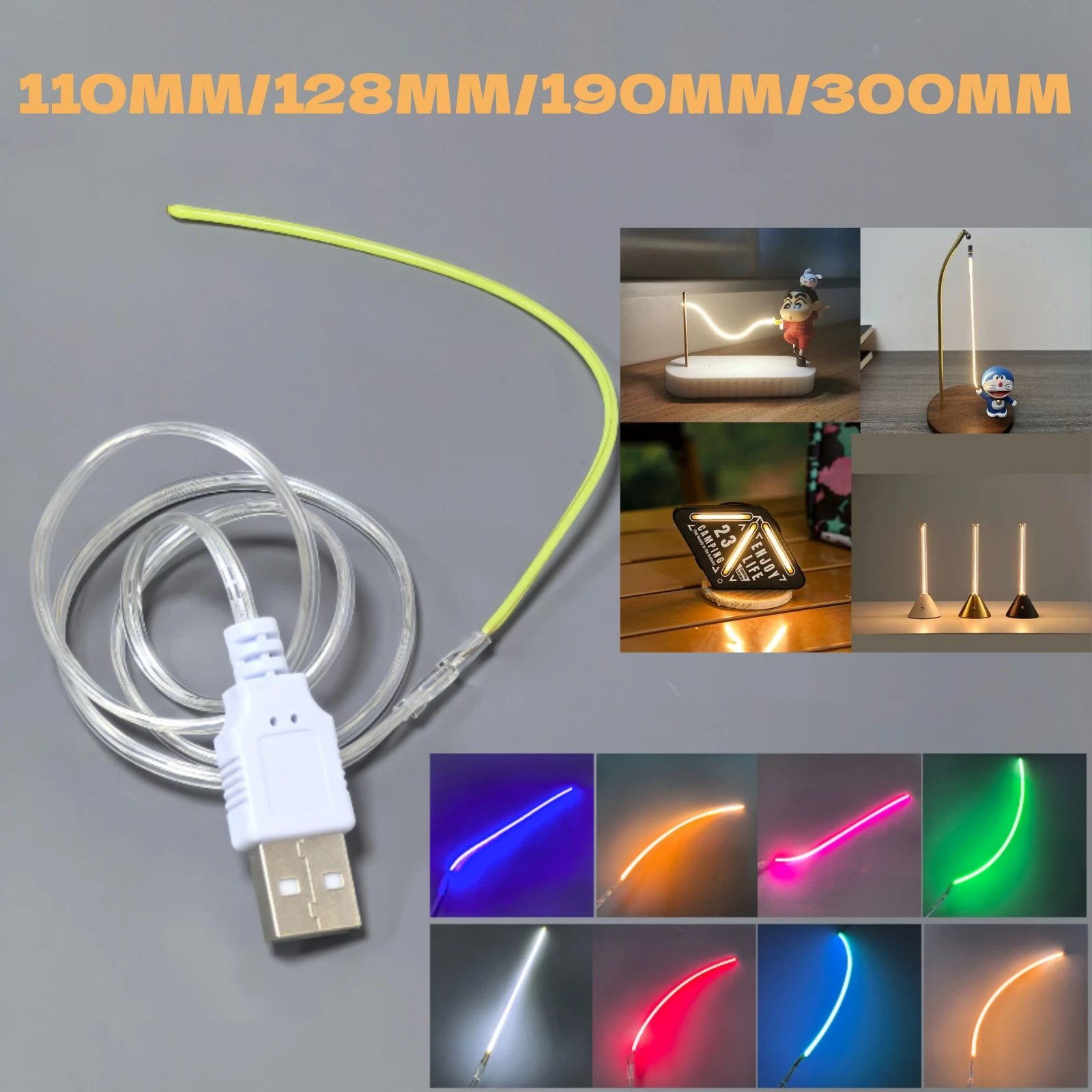 Фото Гибкая светодиодная нить накаливания USB 5 В постоянного тока 360 °   Светящиеся светящиеся гибкие DIY креативные детали лампы Эдисона, диодное освещение №1