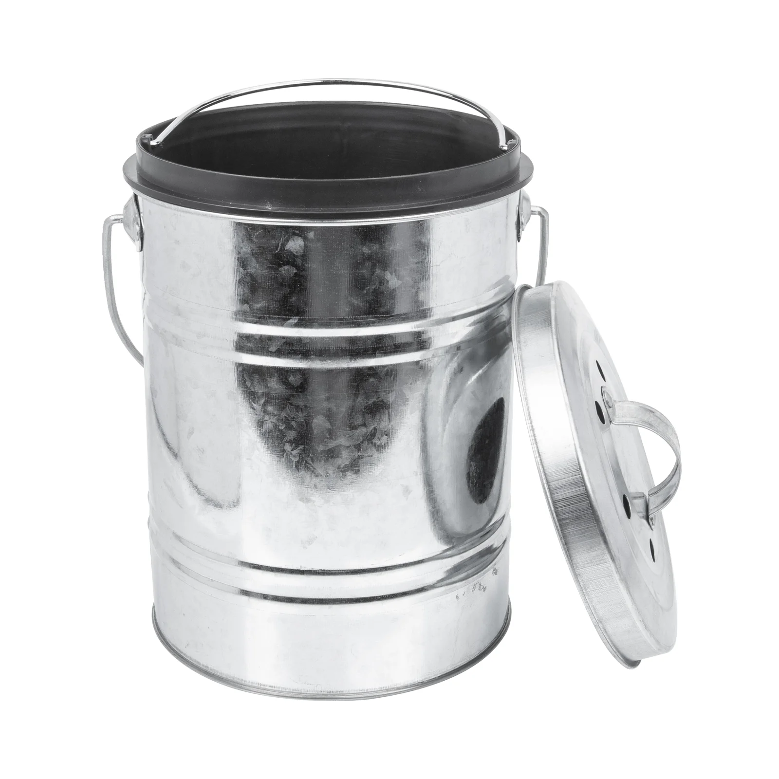 

Compost Keeper Food Scrap Container Kitchen Bin Metal Garbage Can Lid Countertop Trash Small Bucket