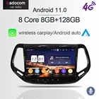 Беспроводной Carplay PX6 DSP IPS Android 11,0 автомобильный dvd-плеер 8 ГБ + 128 ГБ GPS Авторадио Wifi Bluetooth 5,0 для Jeep Compass 2016 2017