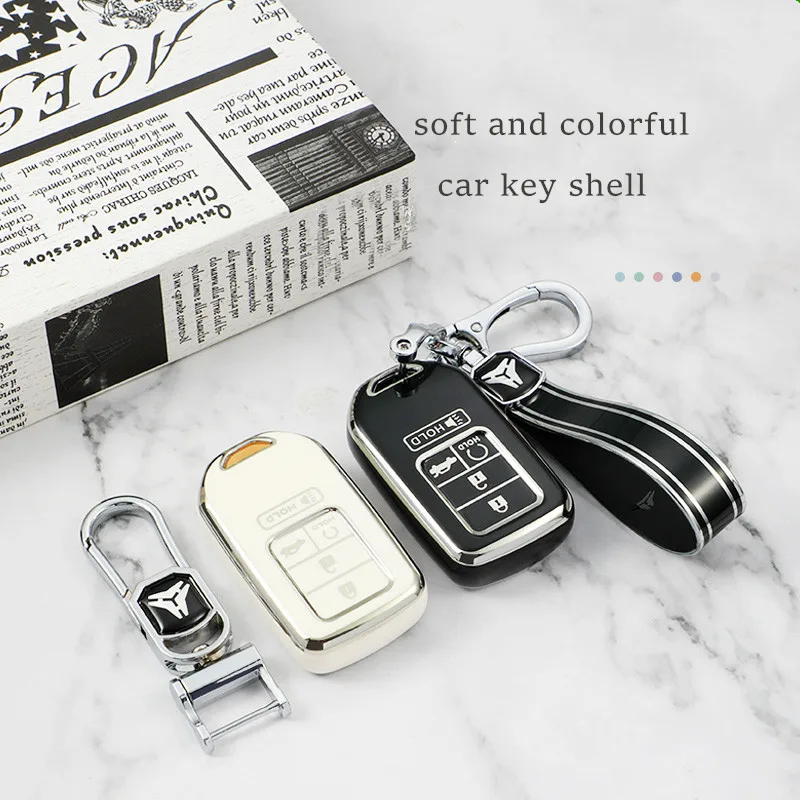 

TPU Car Remote Key Case Cover for Honda CRV CR-V Fit Civic Accord HR-V HRV City Odyssey XR-V Shell Holder Keychain Protector