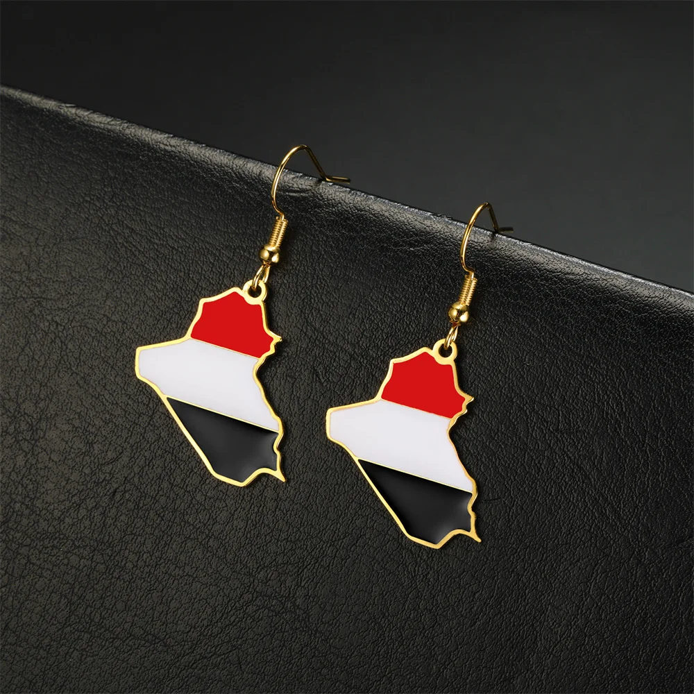 EUEAVAN эмалированные висячие серьги с картой Ирака для женщин модные из