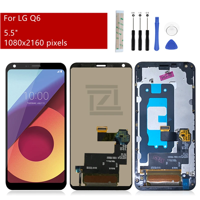 Для ЖК-дисплея LG Q6 с рамкой M700 M703 кодирующий преобразователь сенсорного экрана в сборе LGM-X600K, запасные части для ремонта Для ЖК-дисплея LG Q6 с рамкой M700 M703 кодирующий преобразователь сенсорного экрана в сборе LGM-X600K, запасные части для ремонта