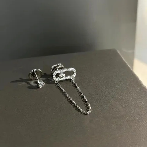 Асимметричные серьги из серебра с золотым покрытием