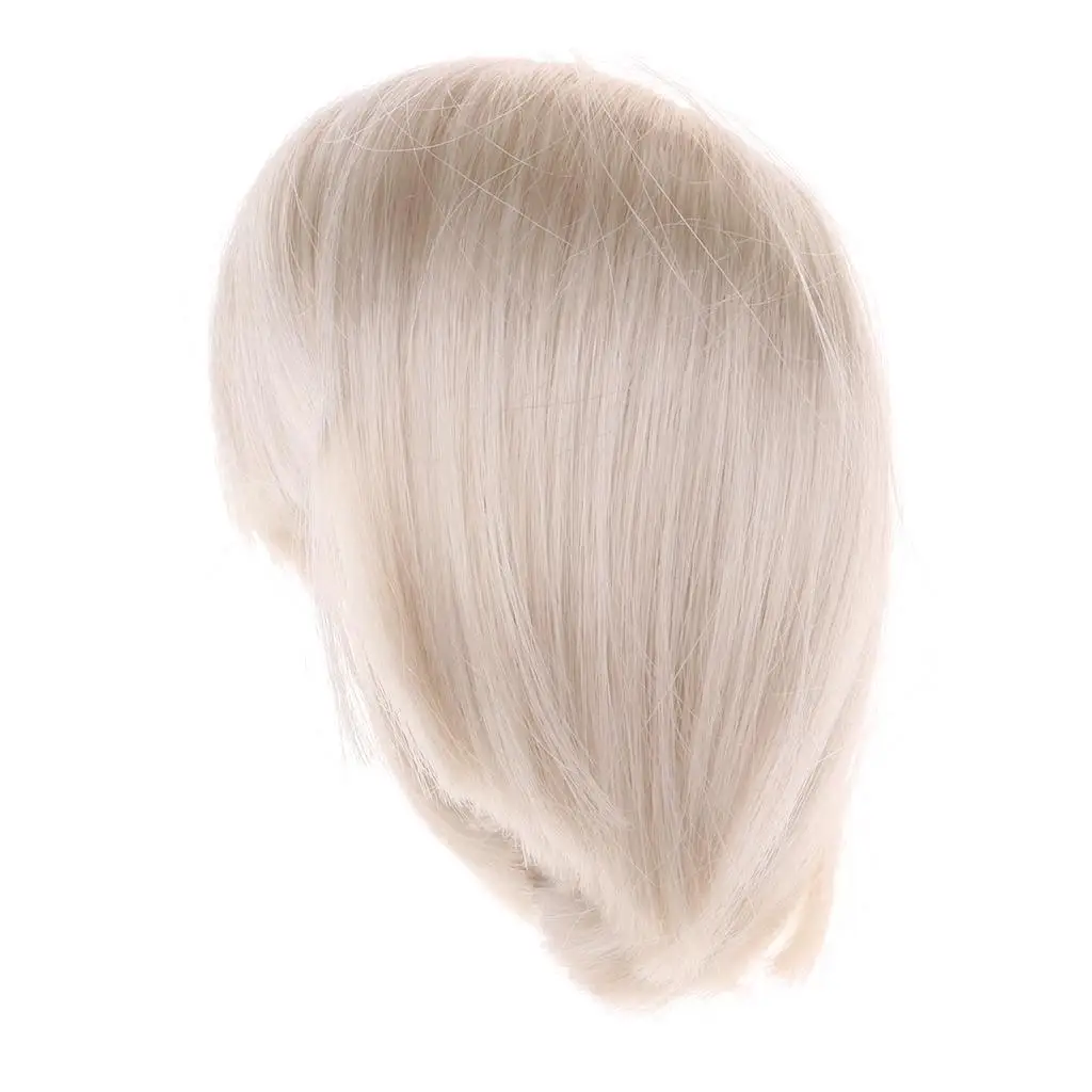

Short Hair Wig Hairpiece /6 Doll DIY Making Accessories White