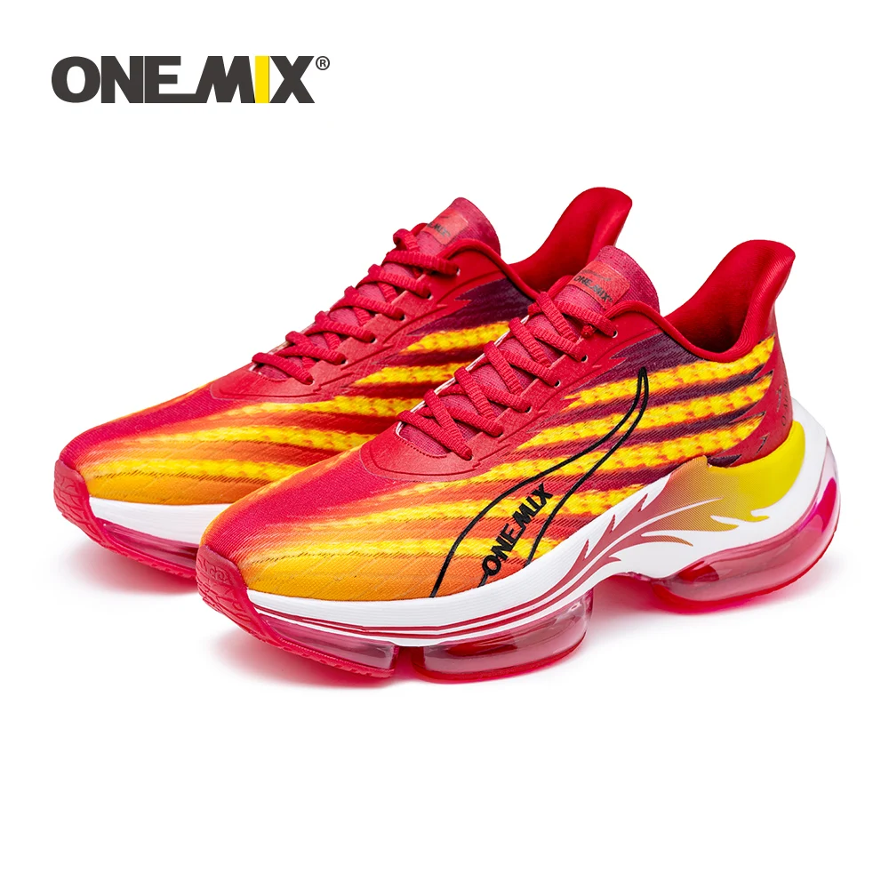 Модные спортивные кроссовки для пары ONEMIX 2023 спортивная обувь для мужчин с воздушной подушкой, спортивная обувь для бега, женские Прогулочны...