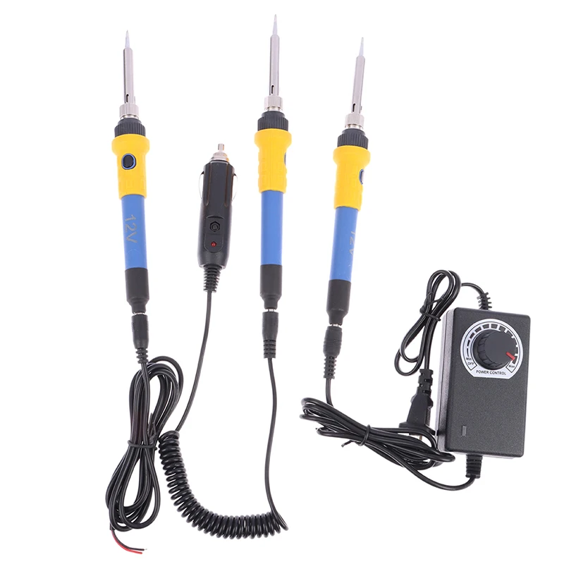 

60W DC 12V Portable Rubber Handle Soldering Iron Low-voltage Car Battery Welding Rework Repair Tool Heat Pencil Tips Repair Tool