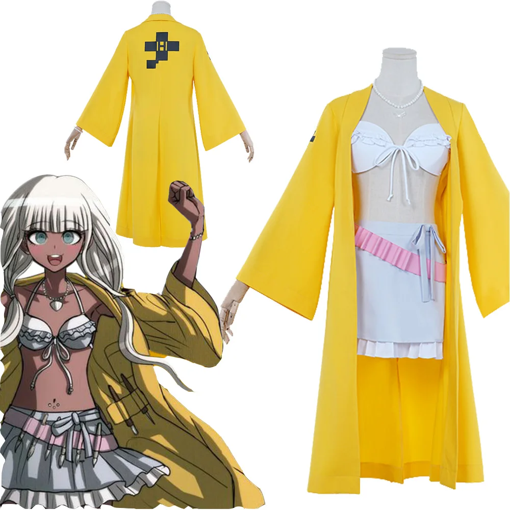 Yonaga Angie Cosplay Costume Top Skirt Coat Full Anime Danganronpa V3 Killing Harmony Long Coat Uniform Halloween Carnival Suit