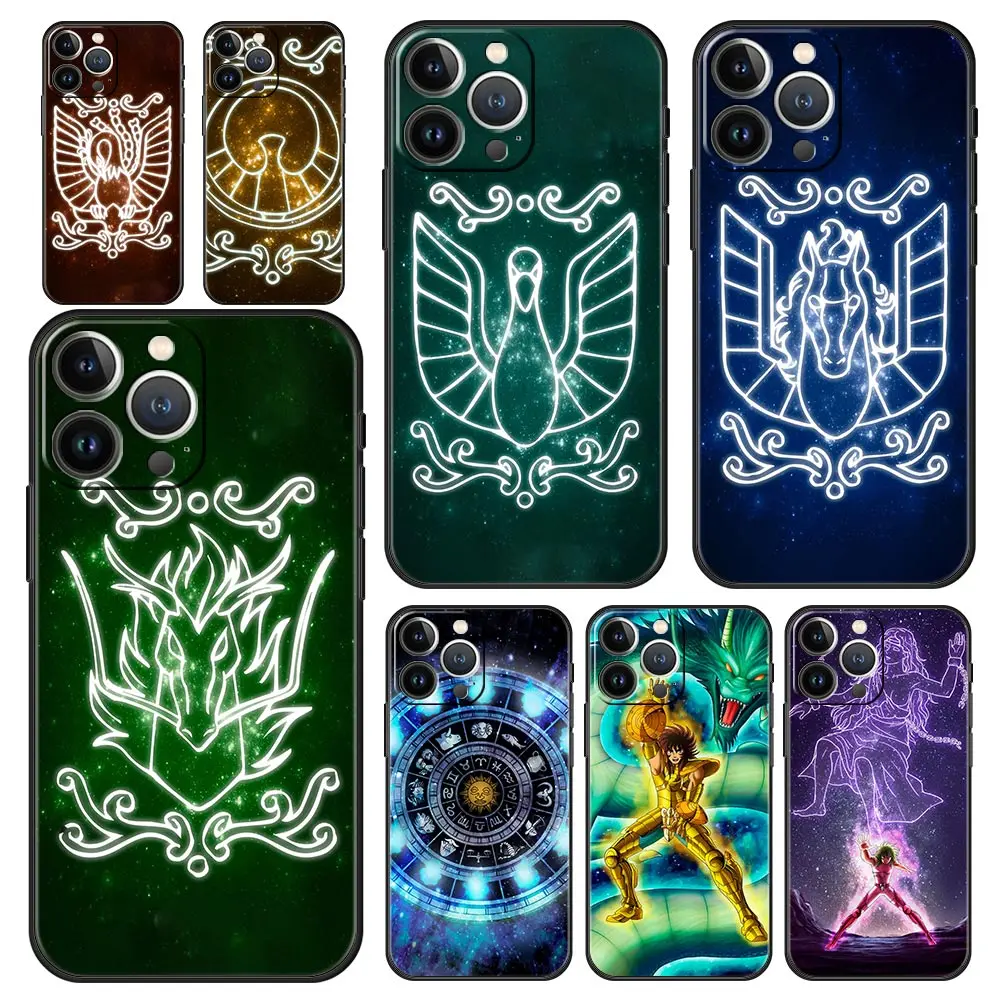 

Luxury Phone Case For iPhone 14 11 Pro Max 13 12 mini XS X XR SE3 7 8 Plus Soft Saint Seiya Knights of the Zodiac Cover Protect