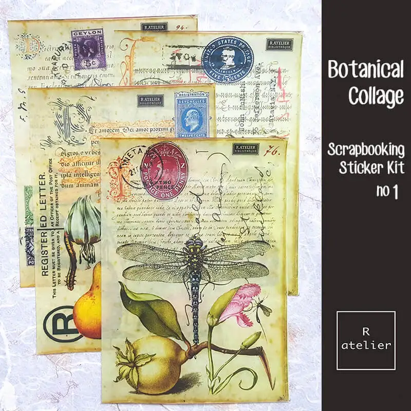 

Винтажные наклейки для скрапбукинга цветы 6 видов