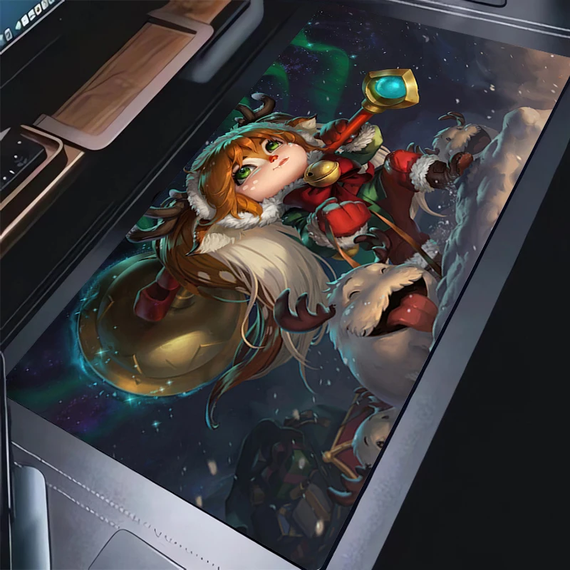 League Of Legends Poppy Коврик для мыши Kawaii Аниме Девушка Настольный коврик Компьютерный