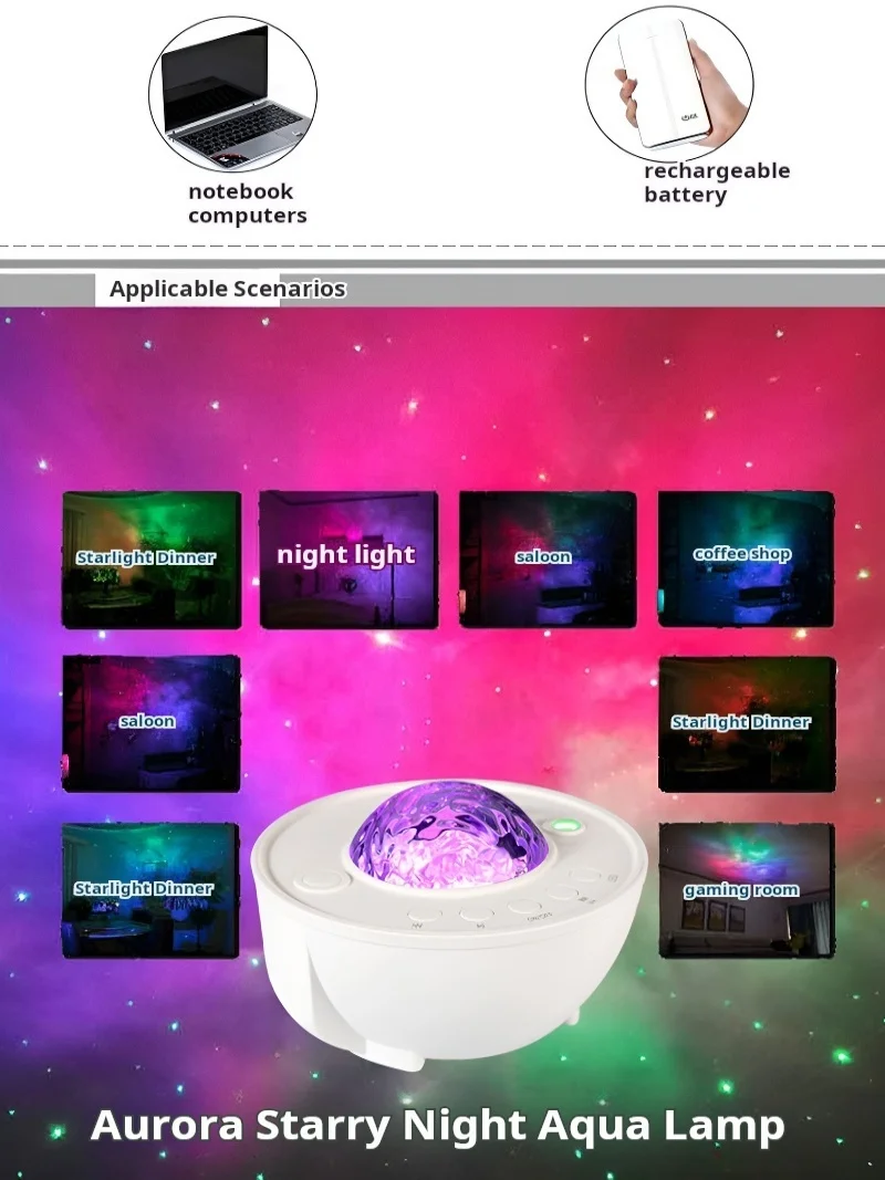 Проекционная лампа звездного неба Северное освещение красочная проекция