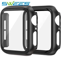 2pack full screen protector hard glasscover for apple watch 76se54 cover tempered glass film for iwatch 41mm 45mm 40mm 44mm