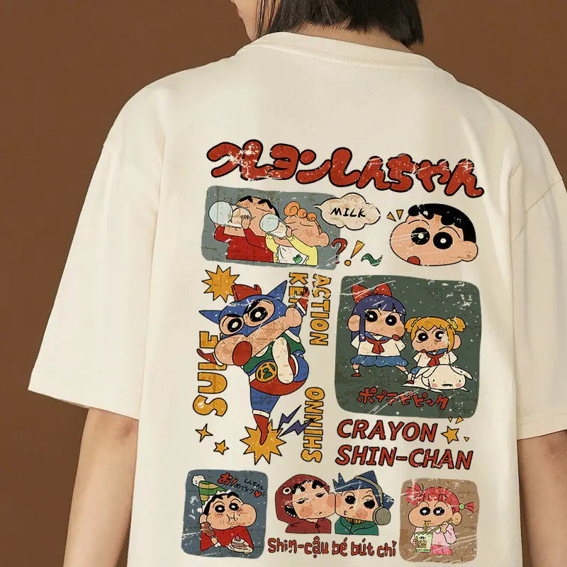 

Vintage Japan Style Cute Cartoon Graphic T Shirts Kawaii Clothes O-neck Loose Casual Teens Couple Fashion Goth Y2K Tops Harajuku