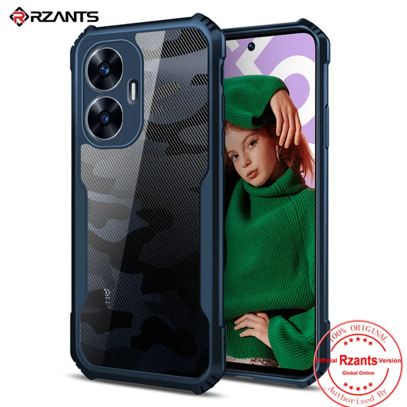 

Rzants для OPPO Realme C55 чехол Hard [Камуфляжный Жук] Гибридный ударопрочный тонкий кристально прозрачный чехол