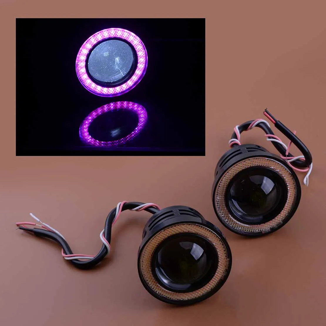 

Universal 1 Pair Car SUV 2.5" LED COB Angel Eye Halo Ring DRL Daytime Running Light Fog Light Lamp 30W 12V