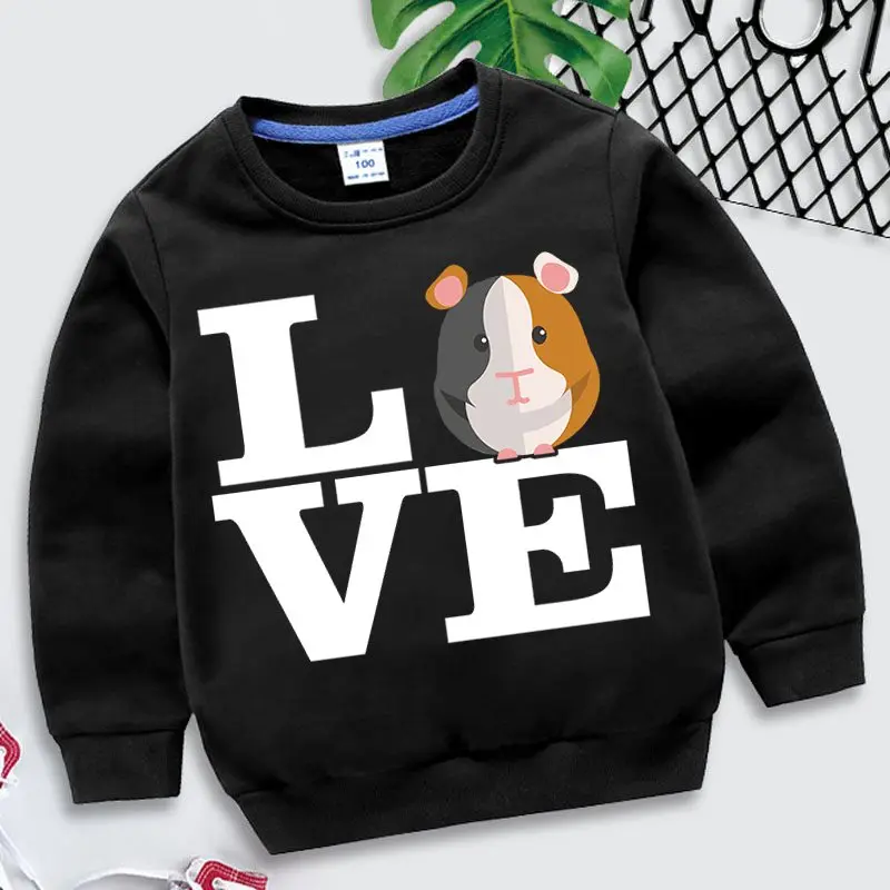 

Animal guinea pig Hoodies Children Pullover Cartoon Sweatshirt Boys Girls love Hoodies Hot Sale cartoon long sleeves Clothing