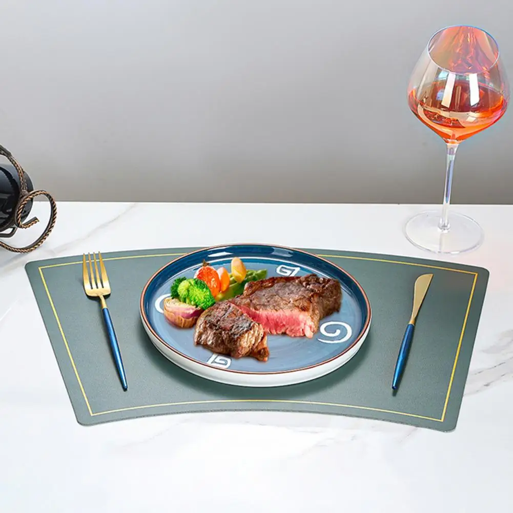 

40%HOTTable Placemat Waterproof Double Layer Heat-Insulated Wear-resistant Thick Non-Slip Oilproof Restaurant Dining Room Faux L