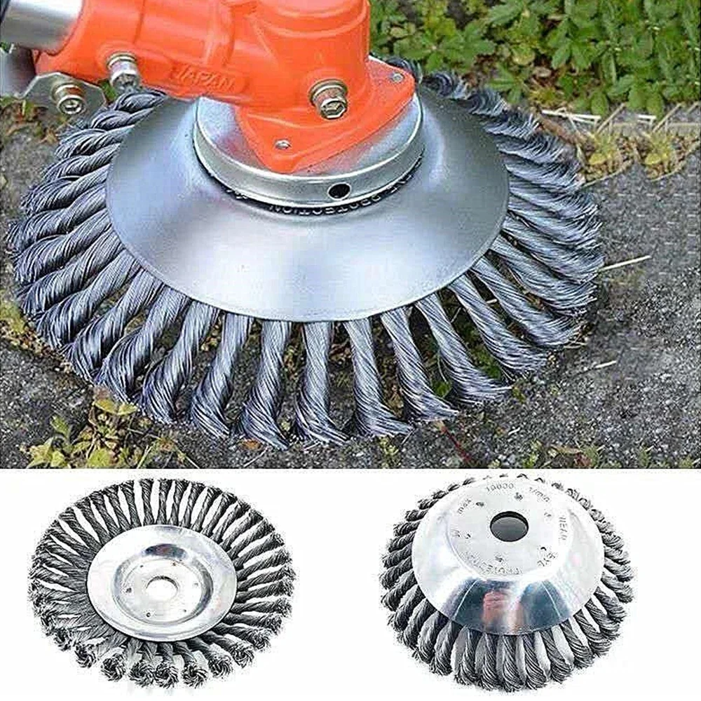 8-местная проволочная щетка для прополки сада стальное колесо газонокосилка