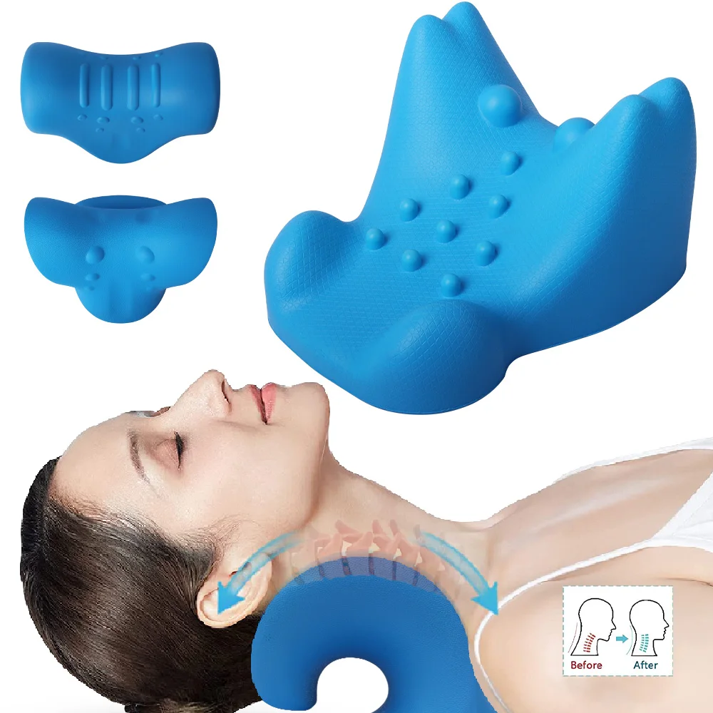 

Neck Shoulder Stretcher Relaxer Cervical Chiropractic Traction Travel Posture Corrector Pillow Massager For Pain Relief Spine