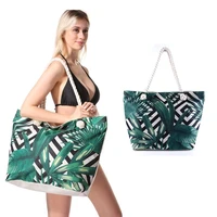 new large capacity storage leaf beach bag beach bag dry and wet separation sports fitness lunch bag female tote bag with zipper