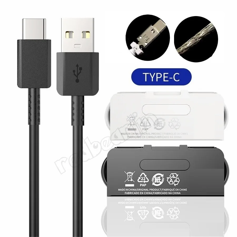 

50pcs Top Quality 1m 3ft Type c USB-C Data Charger Cable Fast Quick Charging USB C Cables For Samsung S10 S20 S21 htc Xiaomi