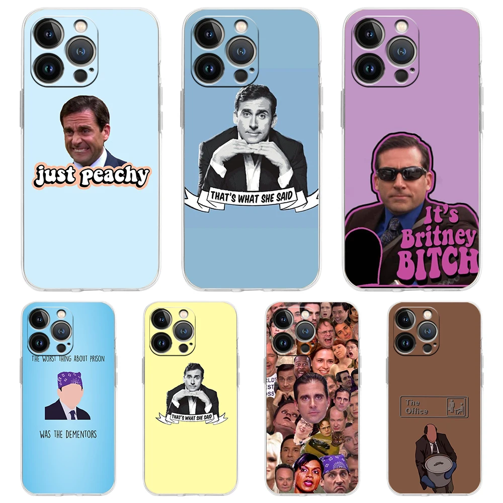 

Michael Scott The Office Transparent Phone Case Cover for iPhone 14 13 12 11 Pro Max X XS Max 14 7 8 Plus Shockproof Soft Shell