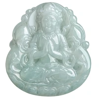 burmese jade guanyin pendant talismans emerald real jadeite fashion natural white gift man jewelry charms necklace stone
