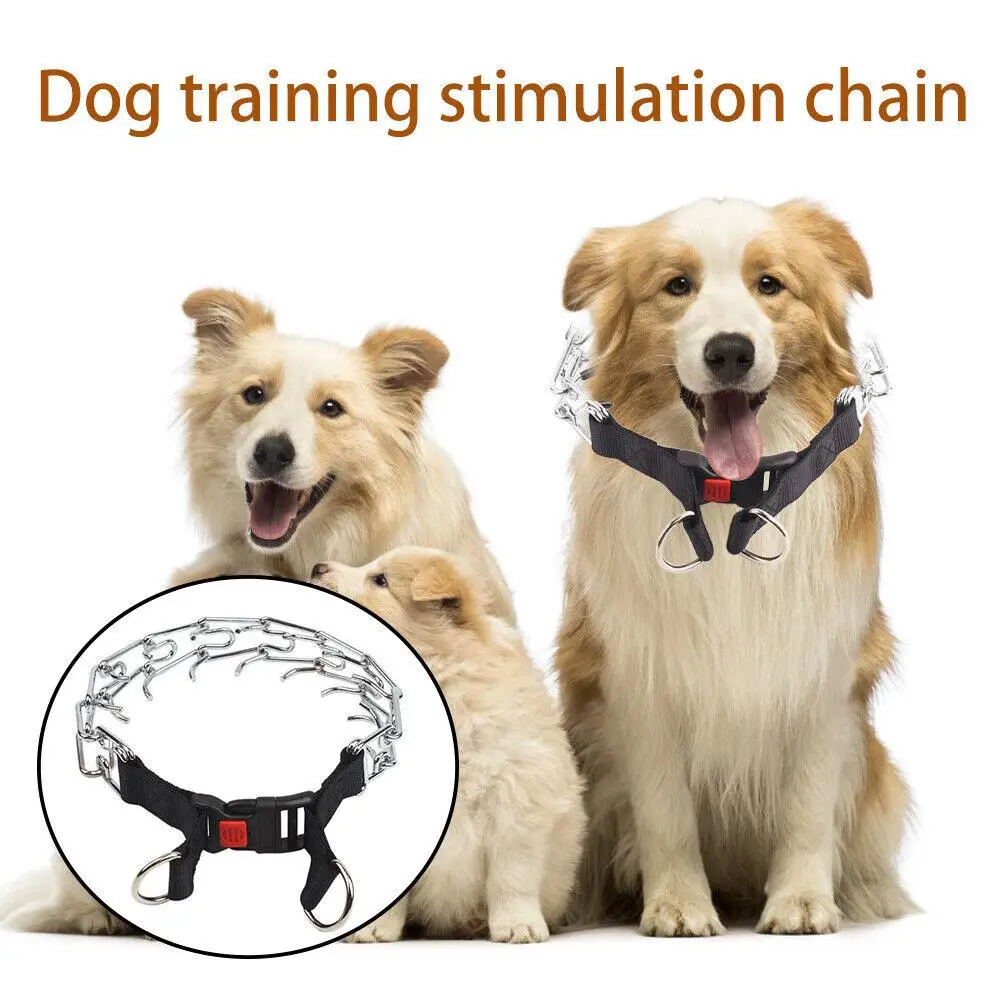 

Adjustable Pet Dog Training Collar Pet Choke Collars Dog Collar Chain Dog Pet Metal Prong Necklace Detachable Training Supp Q7W6