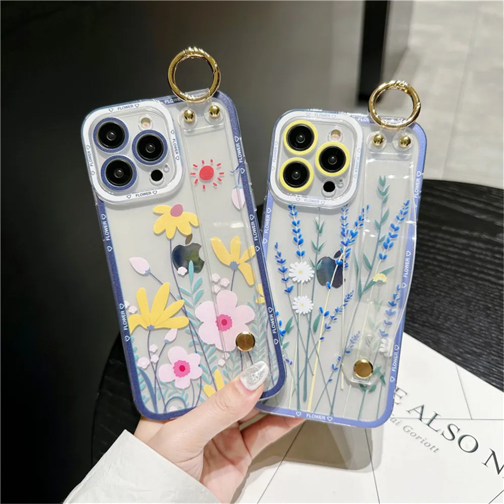 

Flower Wrist Strap Case For Xiaomi Redmi S2 9i 9T K20 K30 K40 K40S K30S K30i K50 K60E K60 Pro Zoom Ultra Gaming Holder Cover