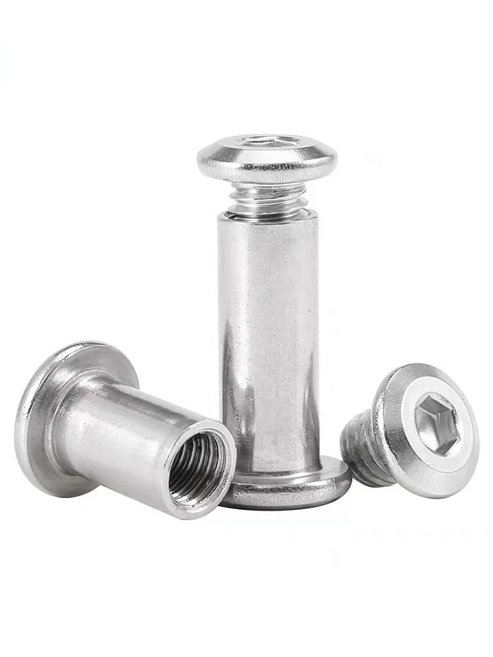 10 комплектов мебельная гайка из нержавеющей стали 304 с винтом плоская