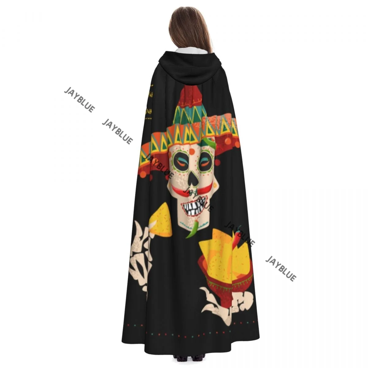 Унисекс для взрослых улыбающийся мексиканский череп с пепером Хаalapeno плащ усами