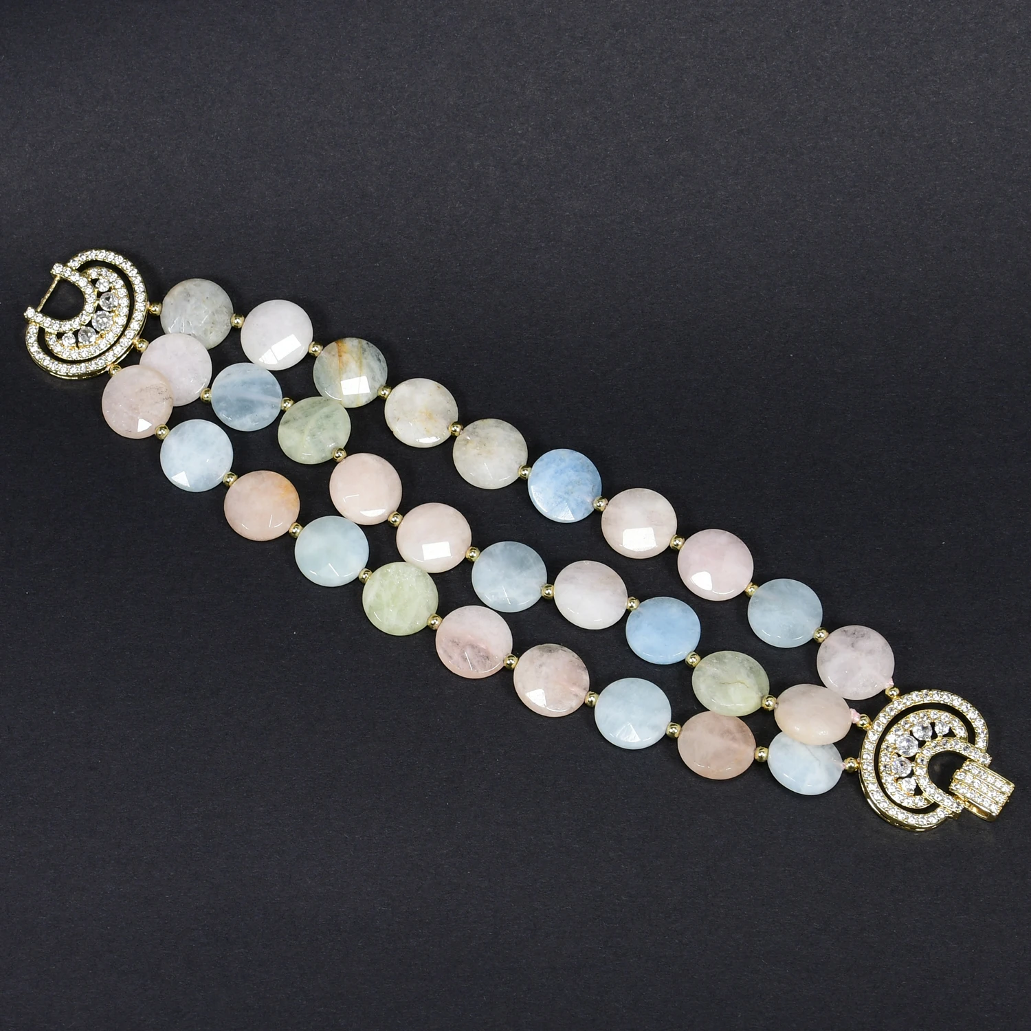 

GGNatural Faced Moganite Coin ZC Clasp Bracelet - Jewelry Gift