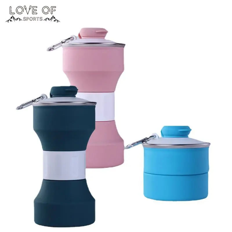 

650ml Creative Outdoor Travel Silicone Folding Sports Bottle Large Capacity Telescopic Cup Water Cup Portable Water Bottles