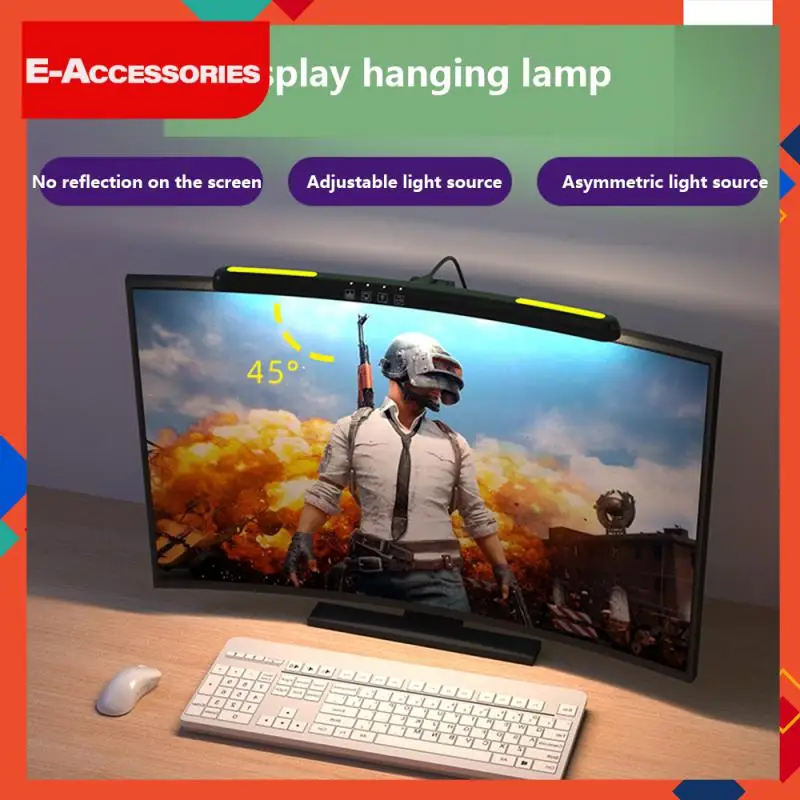 

Dimmable Screen Light Bar Colorful Eye-care Atmosphere Lamp Eye Protection Desk Lamp Curved Screen Light Game Hanging Lamp 1pc