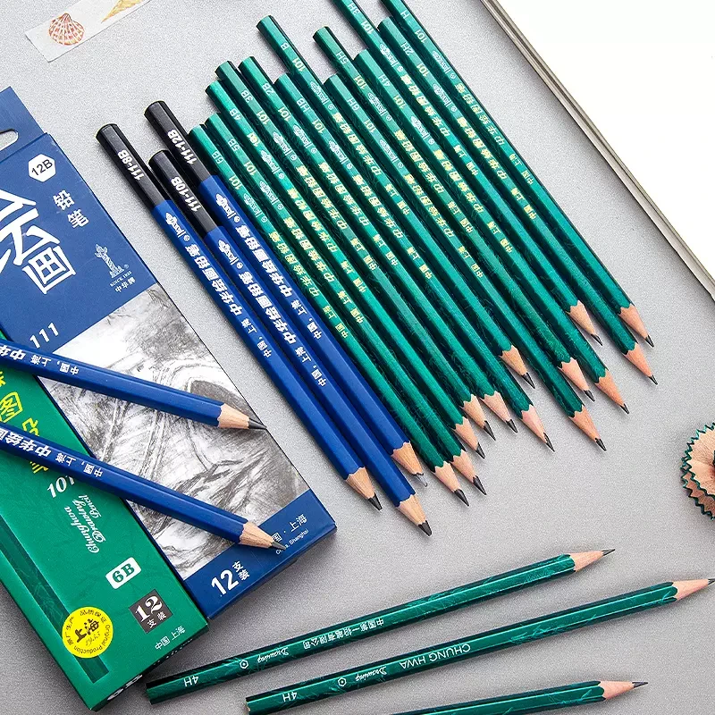 Professional Sketch Pencil H/2H/3H/4H/5H/6H/HB 2/3/4/5/6/8/10/12B Wood Drawing Pencil Art Stationery Supplies 1Pcs